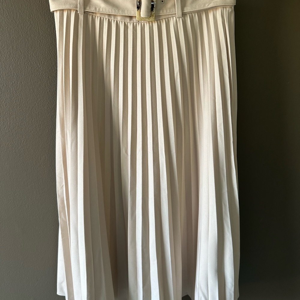 Elegant Ann Taylor Cream Pleated Skirt